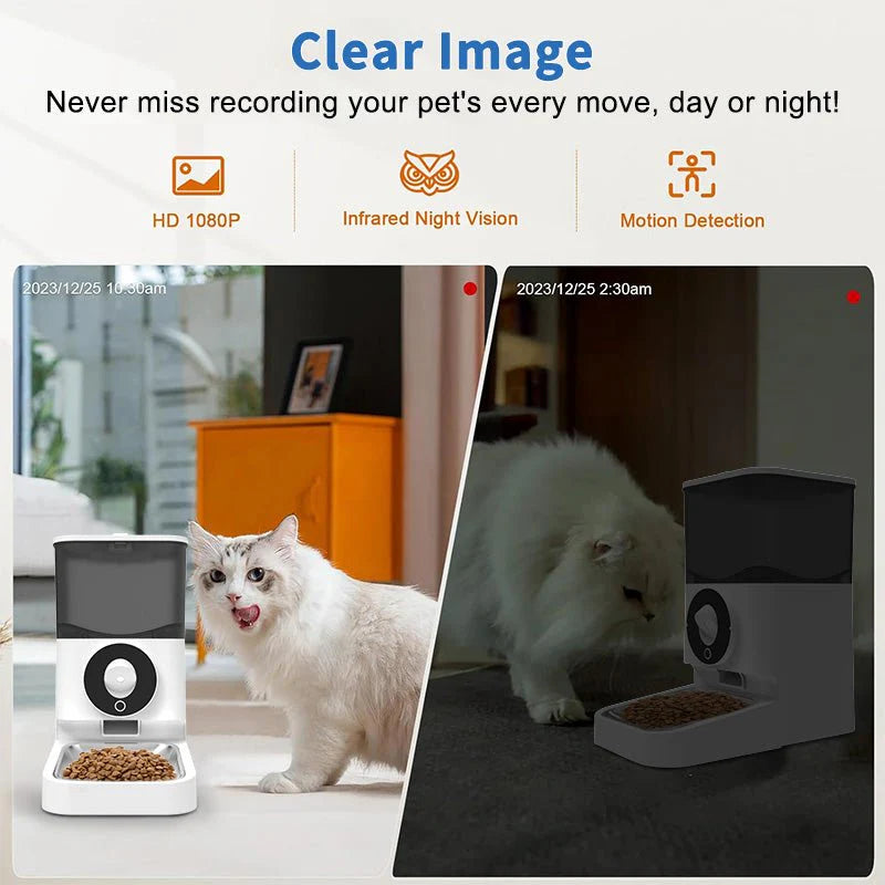 HEYBO Automatic Pet Feeder with Camera | Wi-Fi Enabled, Remote Control