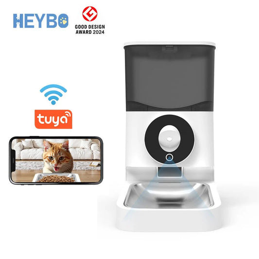 HEYBO Automatic Pet Feeder with Camera | Wi-Fi Enabled, Remote Control