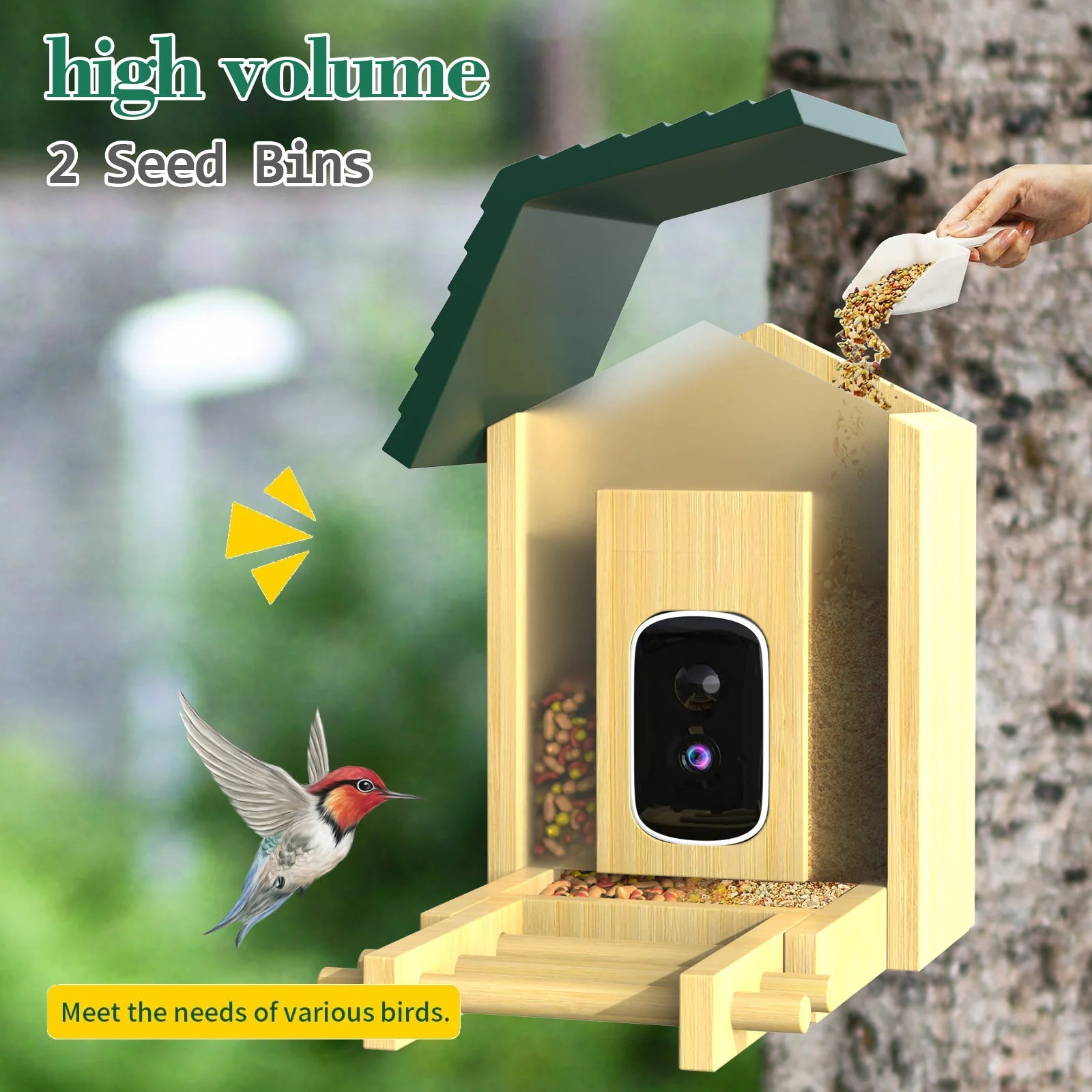 HEYBO Smart Bird Feeder Live View Wild Bird Watching Cam