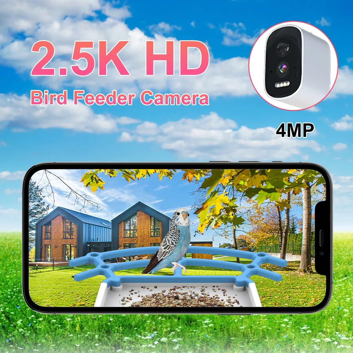 HEYBO 4G 2.5K Smart Bird Feeder with Camera Solar Powered
