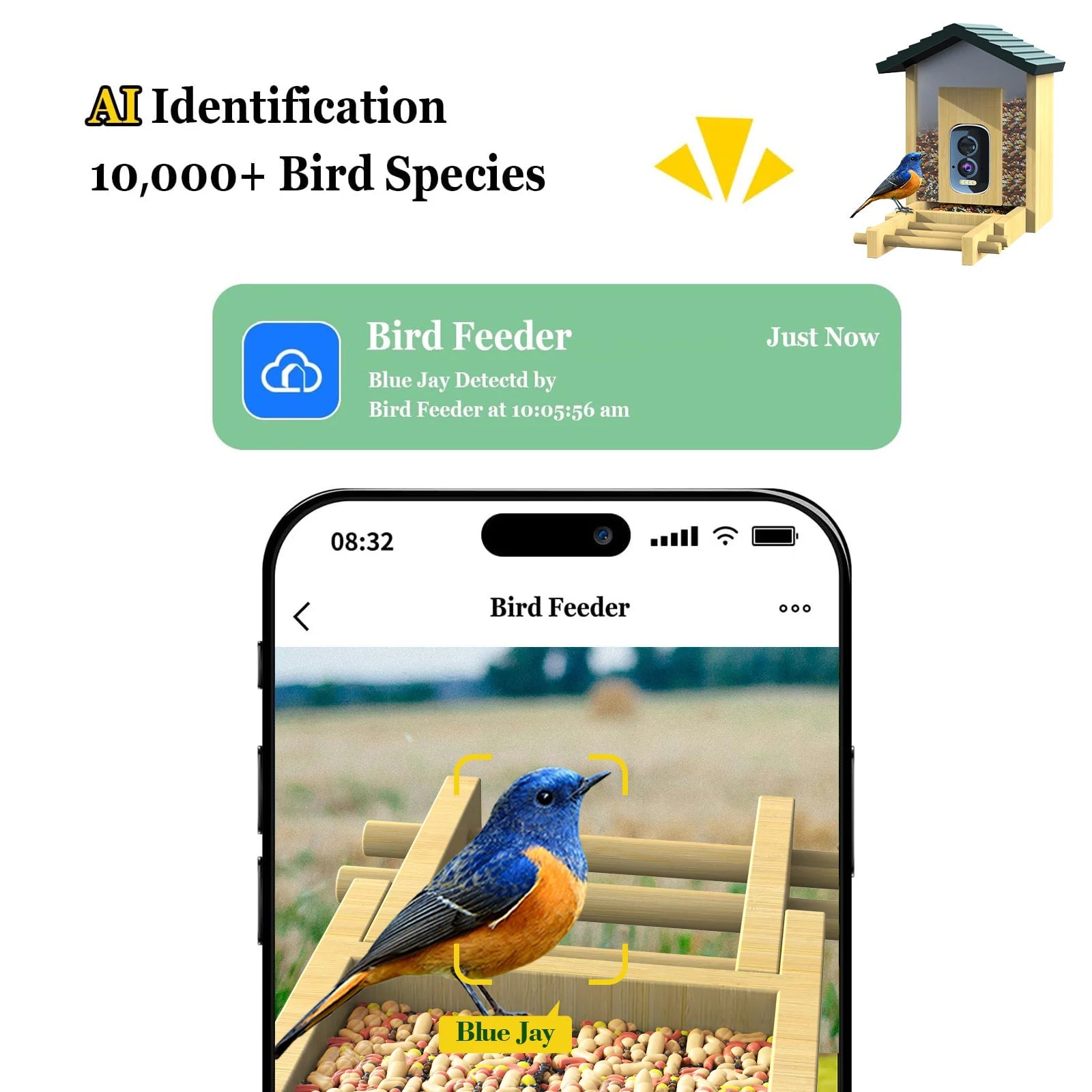 HEYBO Smart Bird Feeder Live View Wild Bird Watching Cam