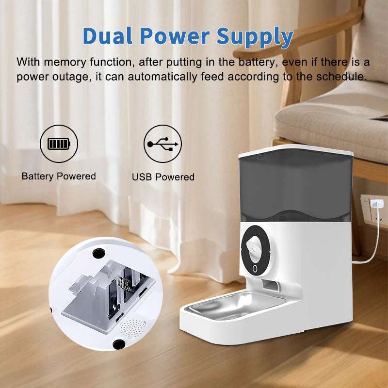 HEYBO Automatic Pet Feeder with Camera | Wi-Fi Enabled, Remote Control